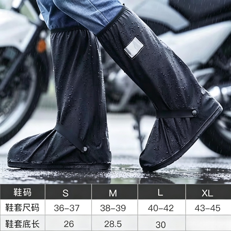 Cycling Shoe Covers - Cubrezapatos impermeables negros de caña alta