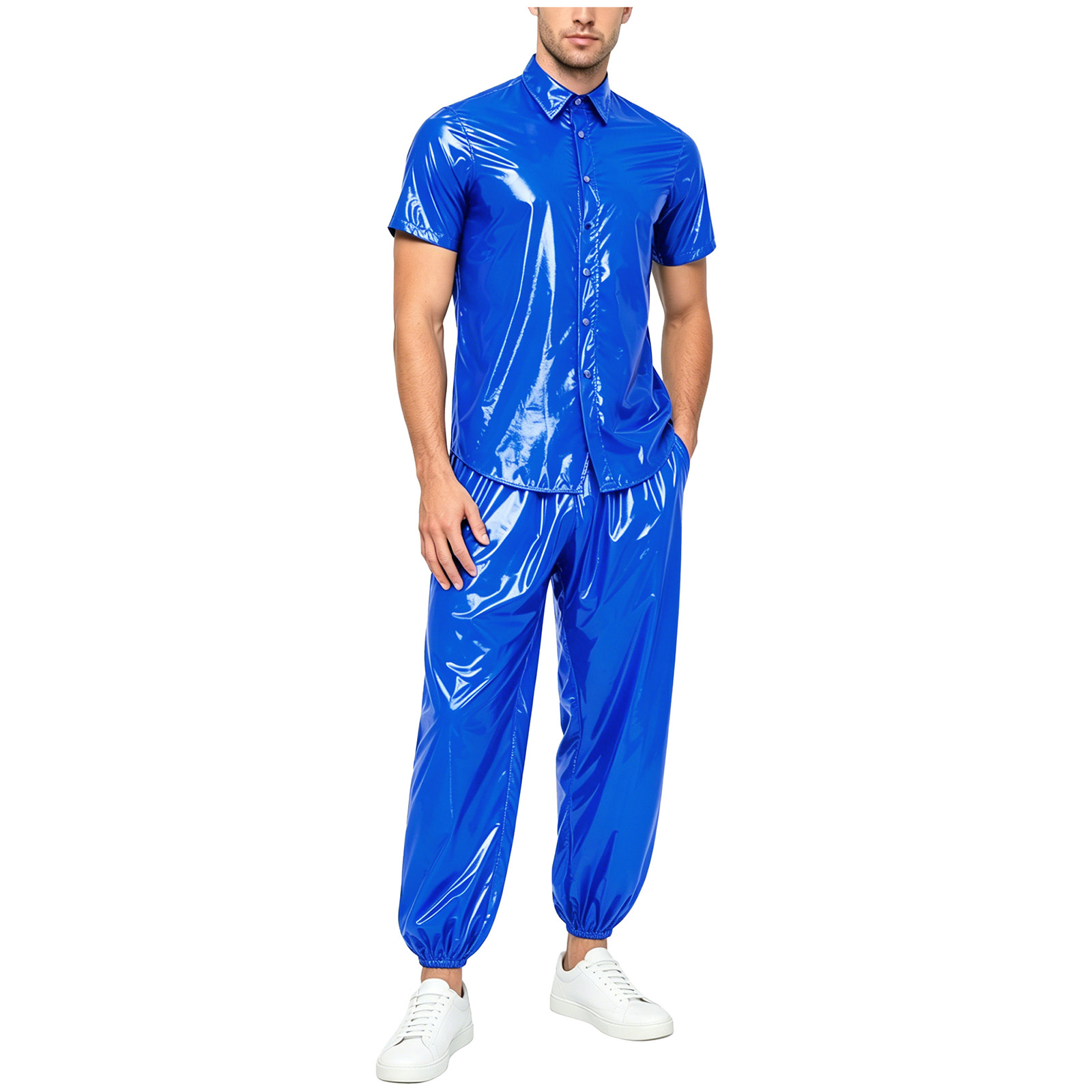 Cycling Gear Rain - Chaqueta y Pantalones Impermeables Brillantes para