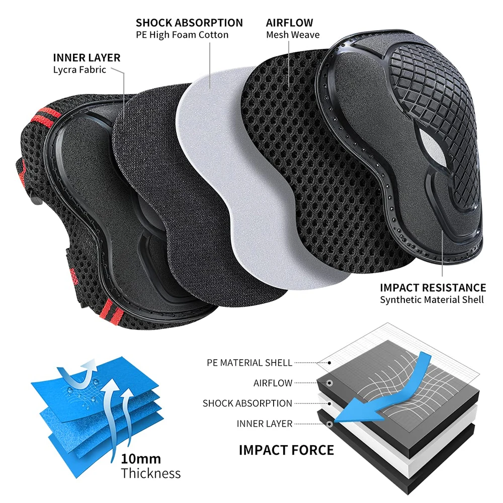 6 uds rodilleras para jóvenes/ - Youth Cycling Gear reseña y precio