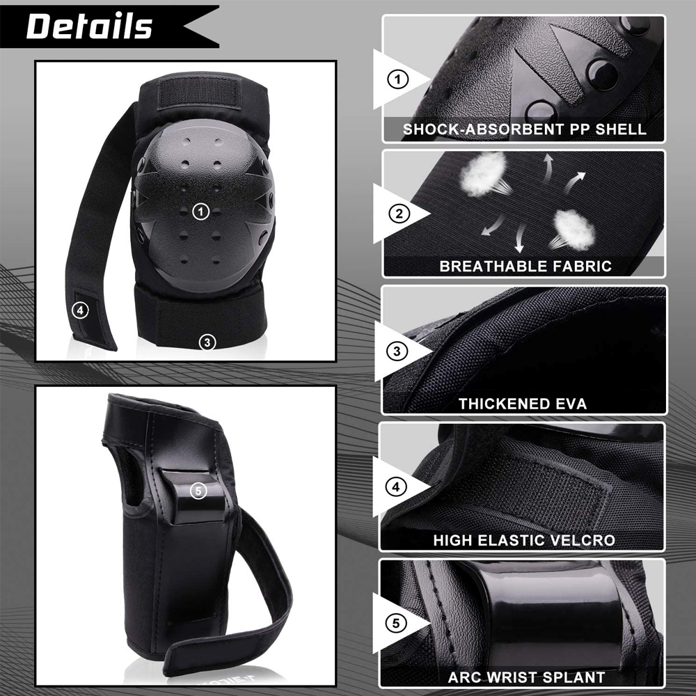 Juego de rodilleras protectora - Youth Cycling Gear reseña y precio